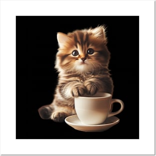 Purr-fect Brews: Where Cats and Coffee Converge Posters and Art